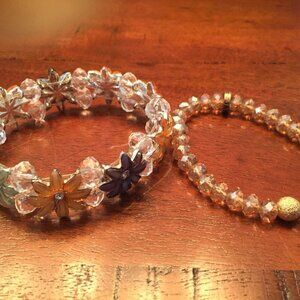 Metal and lucite bead bracelets